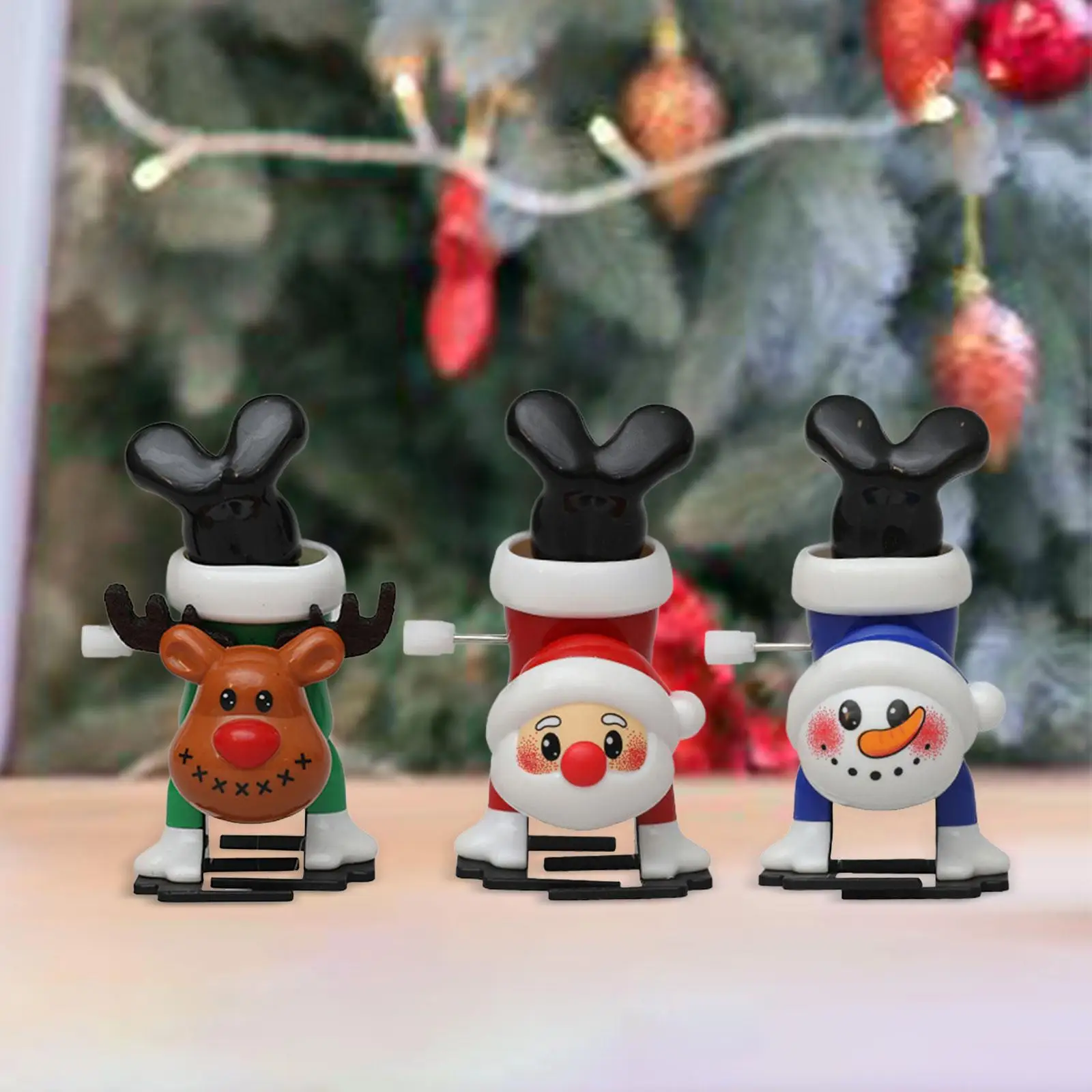 3Pcs Christmas Wind up Toys Home Decor Party Supplies for Room Entertainment