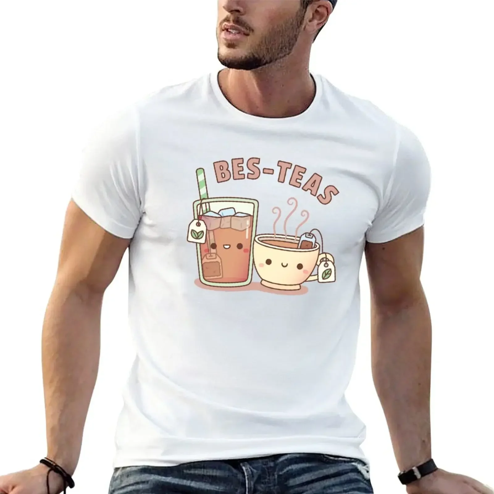 Cute Iced and Hot Teas Bes Teas Besties T-Shirt heavyweights kawaii clothes graphics t shirts for men