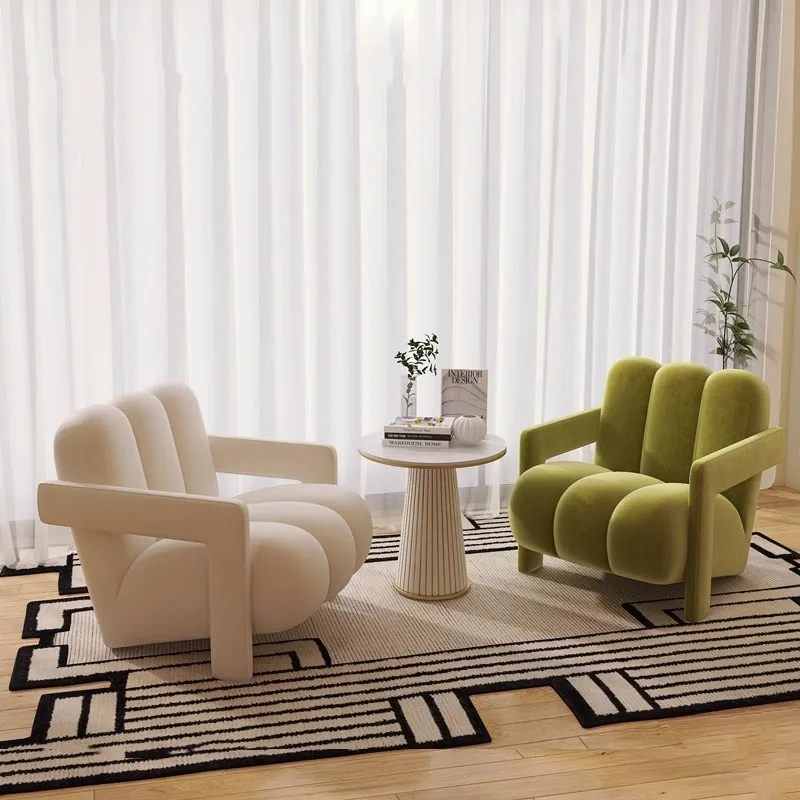 Custom Style Single Sofa Chair Internet Celebrity Negotiation Reception Table and Chair Set Beauty Salon Hote