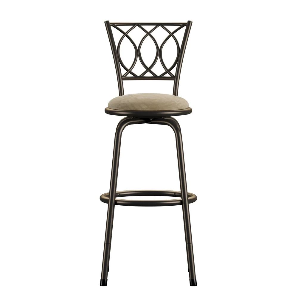 Adjustable Height Swivel Stool Set of 3 Metal Frame Cushioned Seat Kitchen Dining Bar Furniture Easy Clean