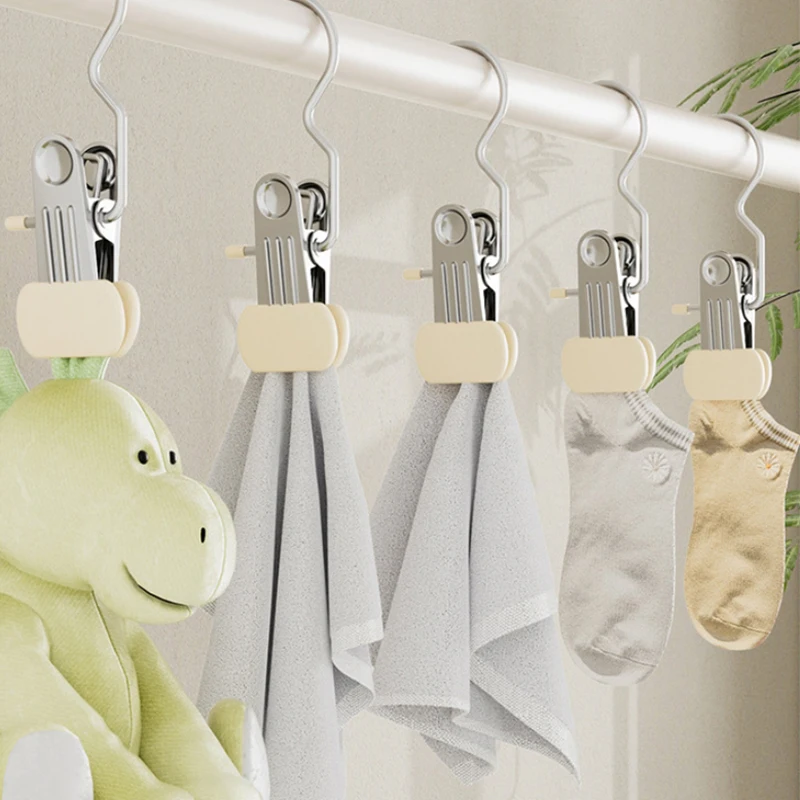 5/10Pcs Upgrade Widen Closet Clothes Organizer No Trace Clothespins Clothes Pegs With Hooks Pants Socks Drying Clothes Hangers