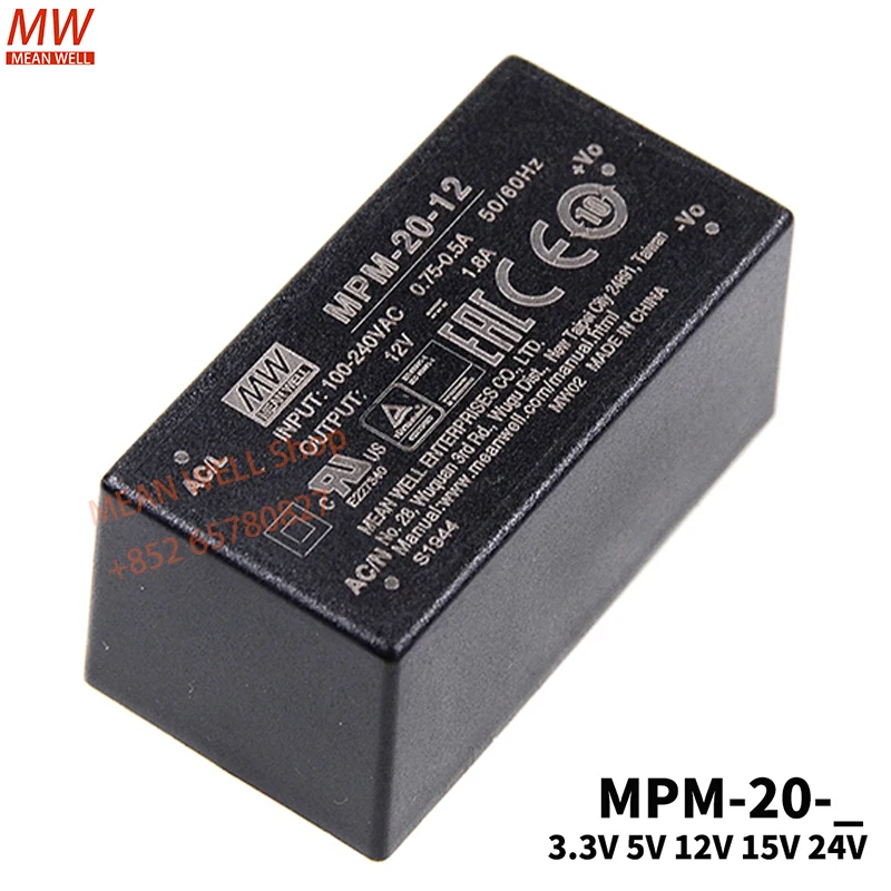 

Original MEAN WELL 20W High Reliable Green Encapsulated Type MPM-20-5 MPM-20-12 MPM-20-15 MPM-20-24