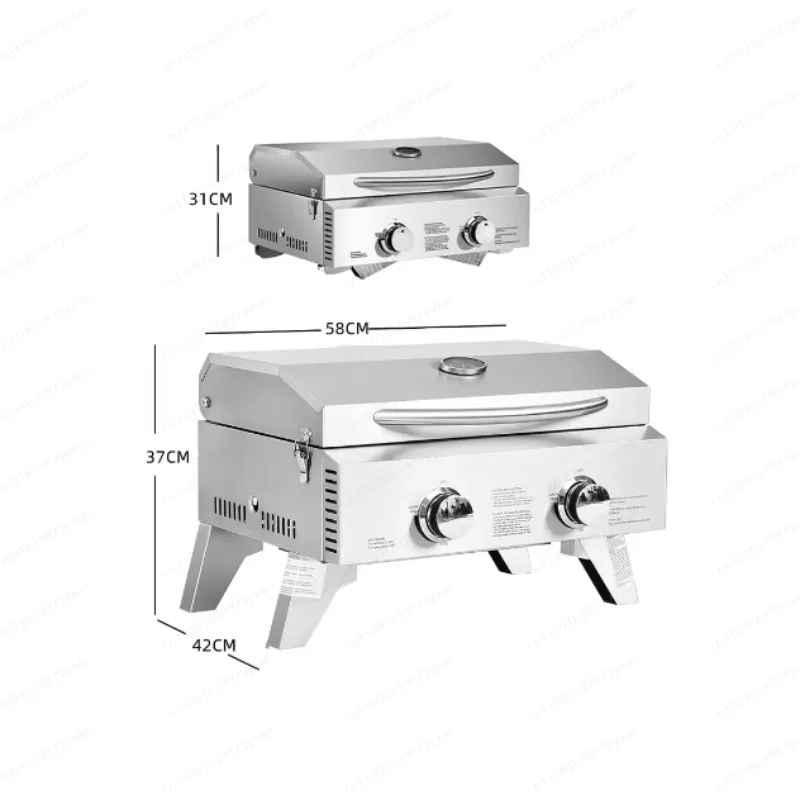 Custom Marine Portable BBQ Grill 12000 BTU - Stainless Steel Gas Grill for Yacht Boat Outdoor