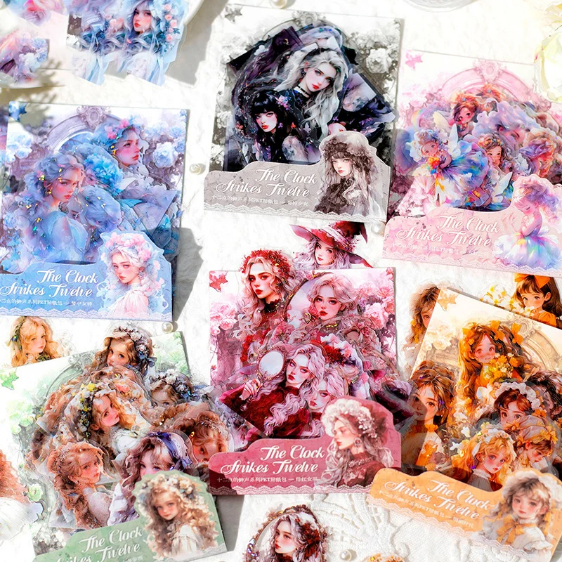 

Journamm 40pcs/pack Fashion Girl PET Stickers DIY Scrapbooking Art Collage Junk Journal Aesthetic Stationery Decor Stickers