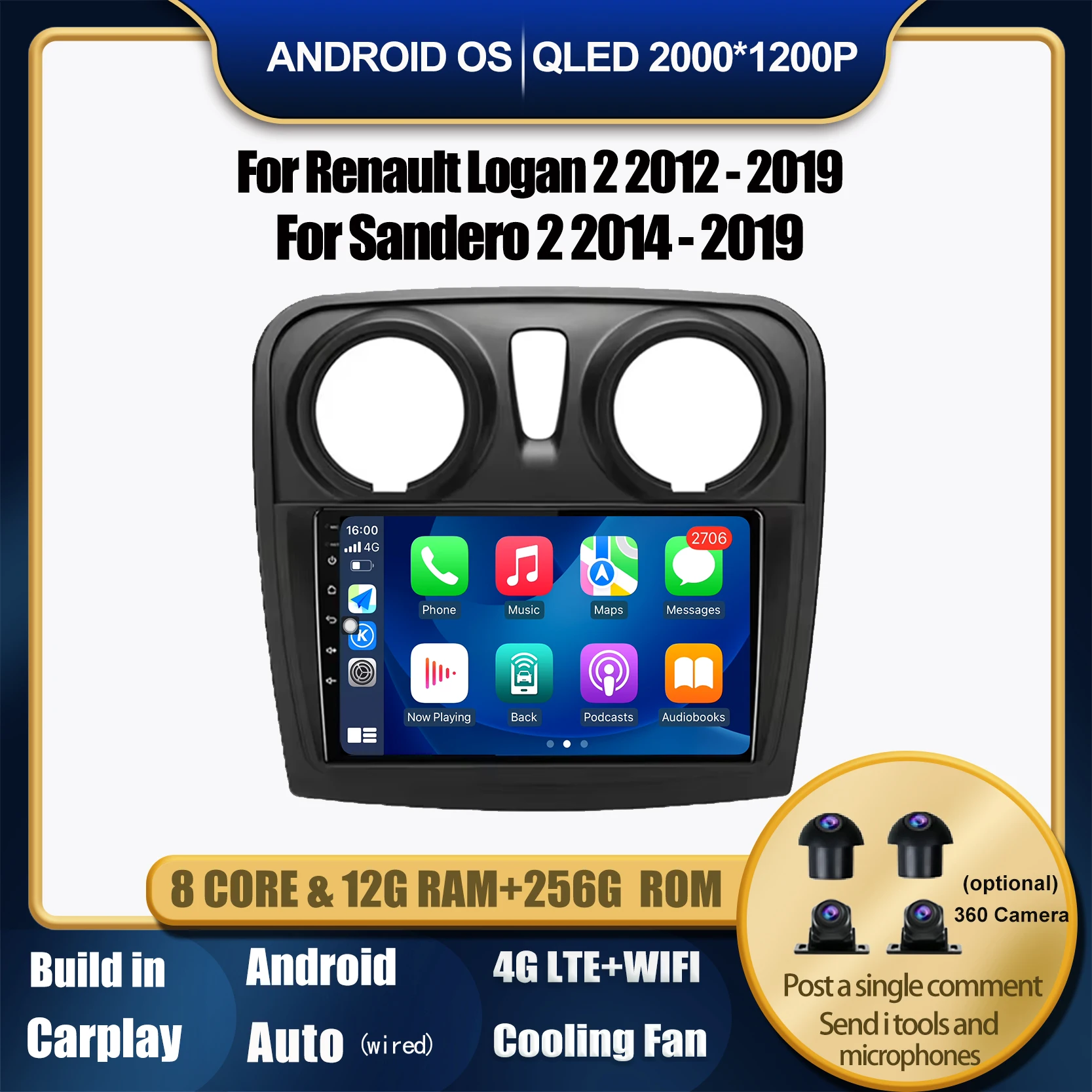 

Car Radio For Renault Logan 2 2012 - 2019 For Sandero 2 2014 - 2019 Multimedia Player Navigation GPS Autoradio Stereo Tools