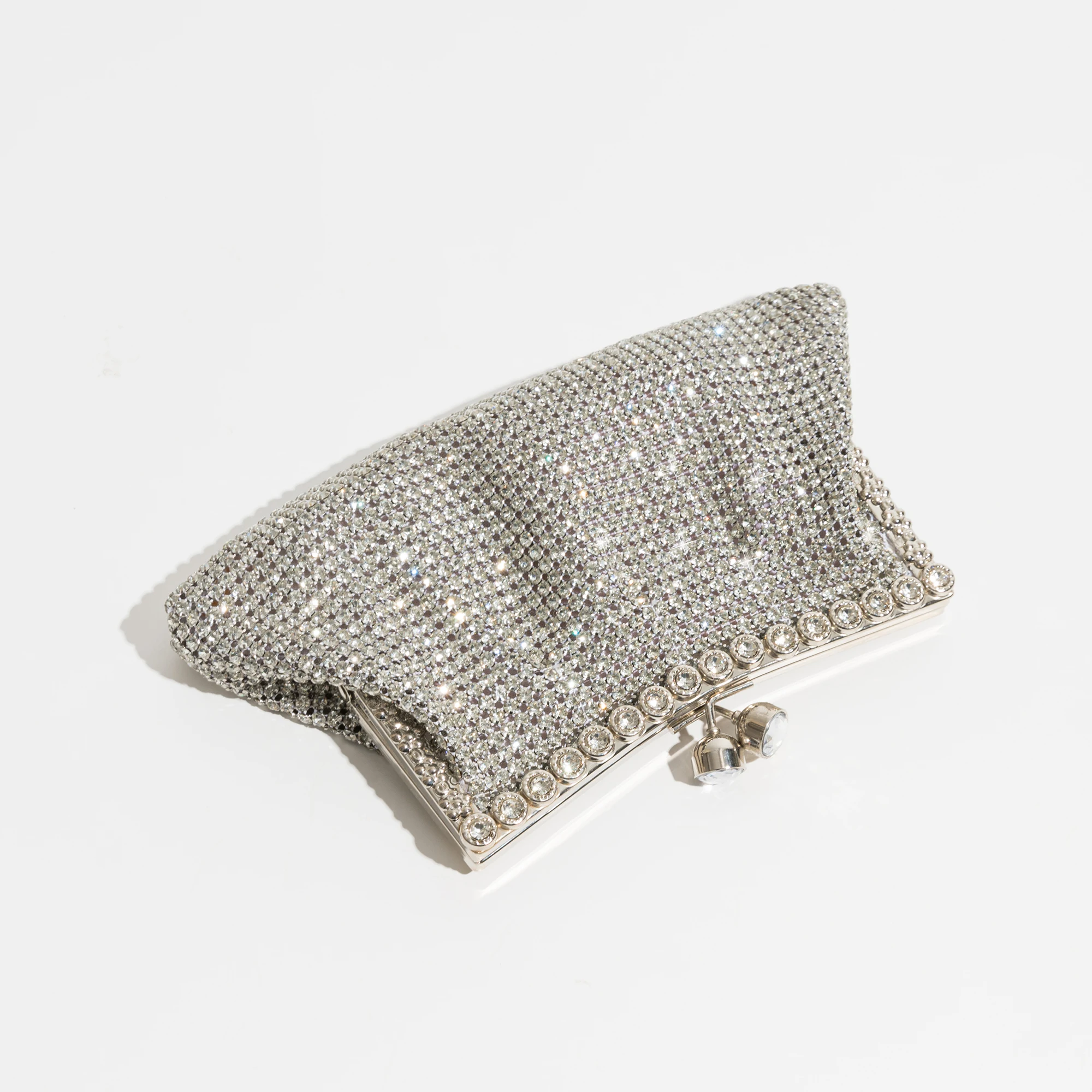 Imagem -03 - Mabula-espumante Strass Quadro Clutch Bolsa de Noite Bolinho de Luxo Crossbody Bolsa de Casamento de Cristal Pequena Bolsa Glittery