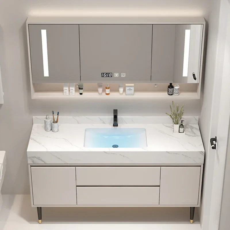 Washbasin Bathroom Cabinets Entrance Make Up Organizer Narrow Vanity Bathroom Cabinets Mirror Armadietto Home Furniture