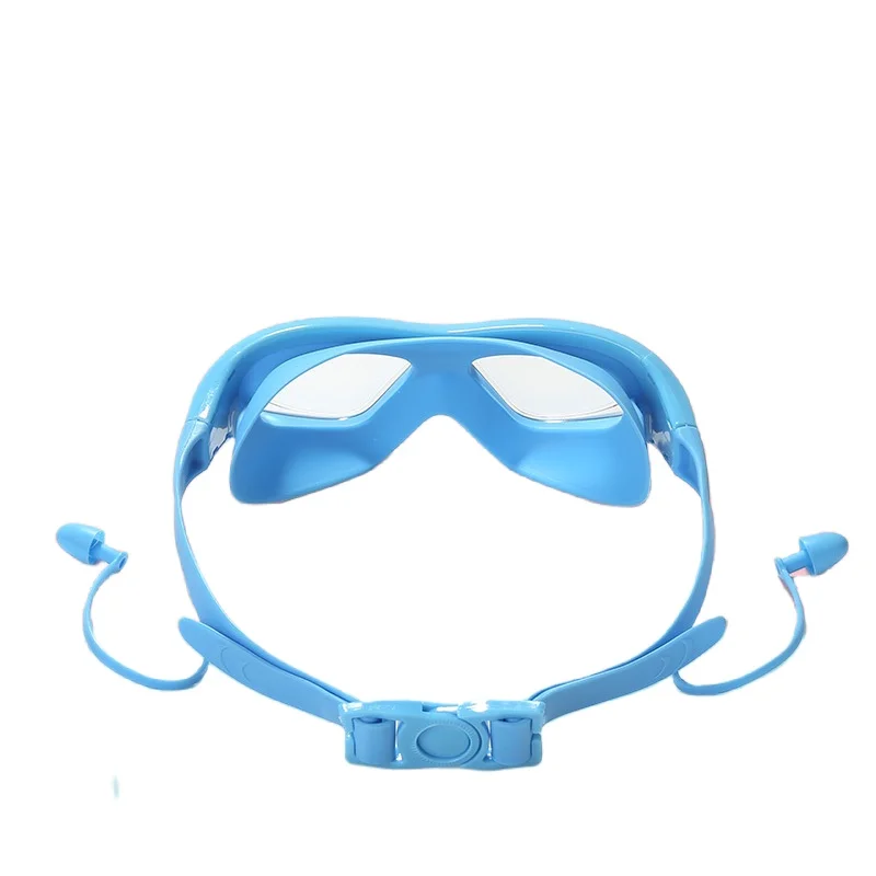 Children Swim Goggles Kids Swimming Pool Eyewear Waterproof Anti Fog Large Frame Water Glasses Connected Silicone Earplugs