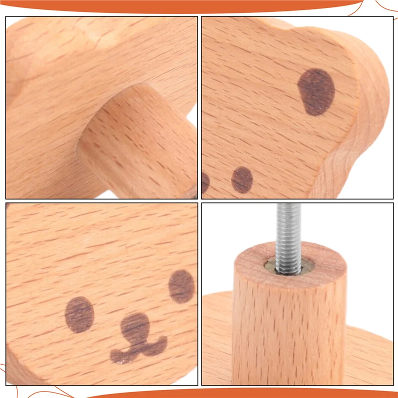 A44F-Kenop Furnitur Kenop Laci Kayu Kenop Lemari Kayu untuk Anak-anak, Lemari Rias, Laci, Dapur