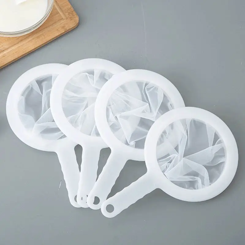 New Kitchen Reusable Nylon Super Fine Colander Mesh Sieve Strainer with Handle for Honey Juice Tea Soymilk Coffee Filter Tools