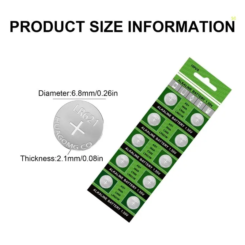 20pc/10pc High Capacity AG1/364/LR621 Button Cell Batteries for Lasts Electronic Device Use Power Supply Battery Dropshipping