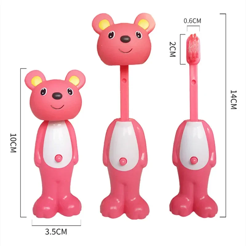 1pcs Cute Child Toothbrush Soft Bristle Kids Tooth Brush Animal Shaped Retractable Bounce Up Toothbrushes Children Tooth Cleaner