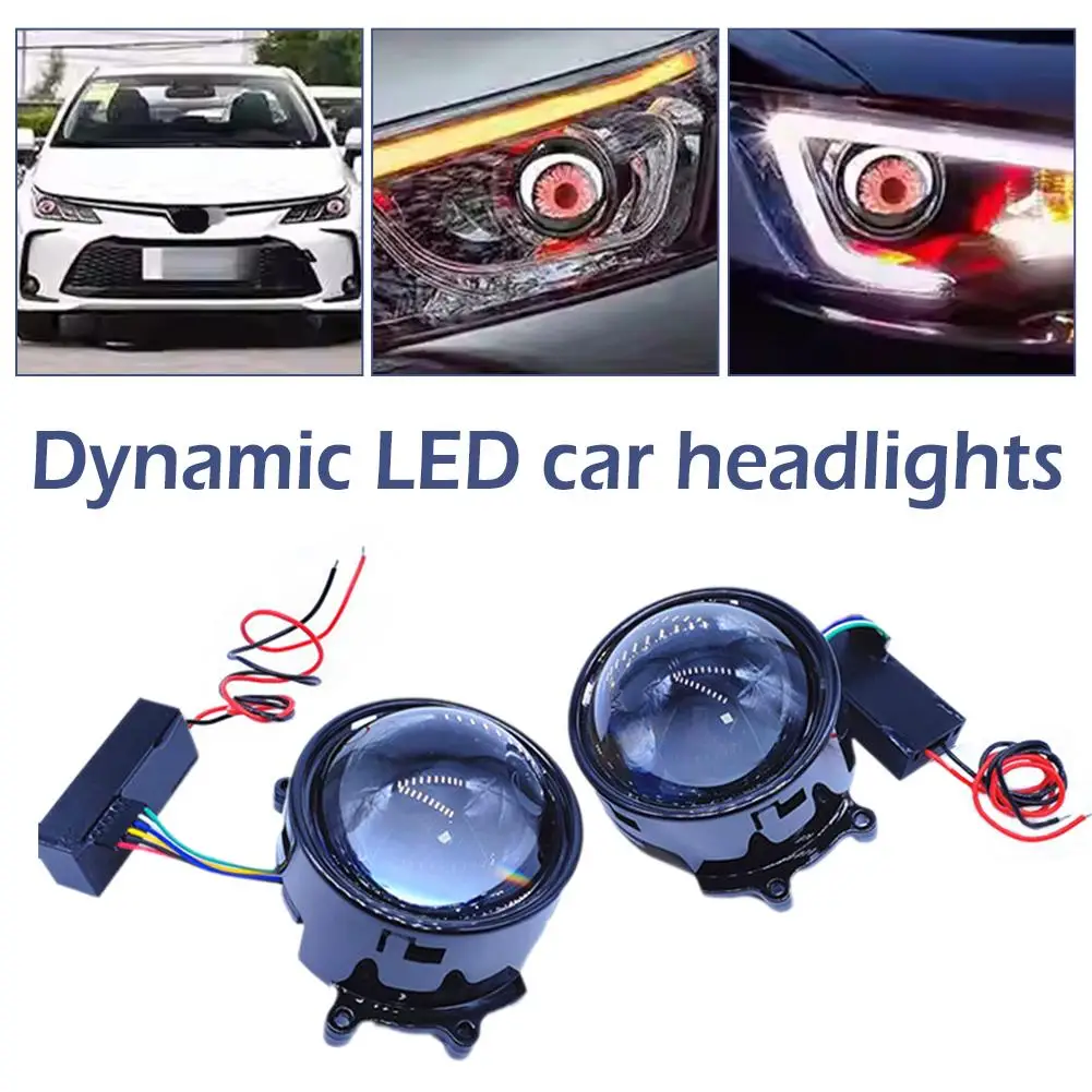 NEW Dynamic Devil Demo Eyes Car Decorative Headlight Car WIFI Control Eyes Retrofit Kits 12v Headlight Car Supplies