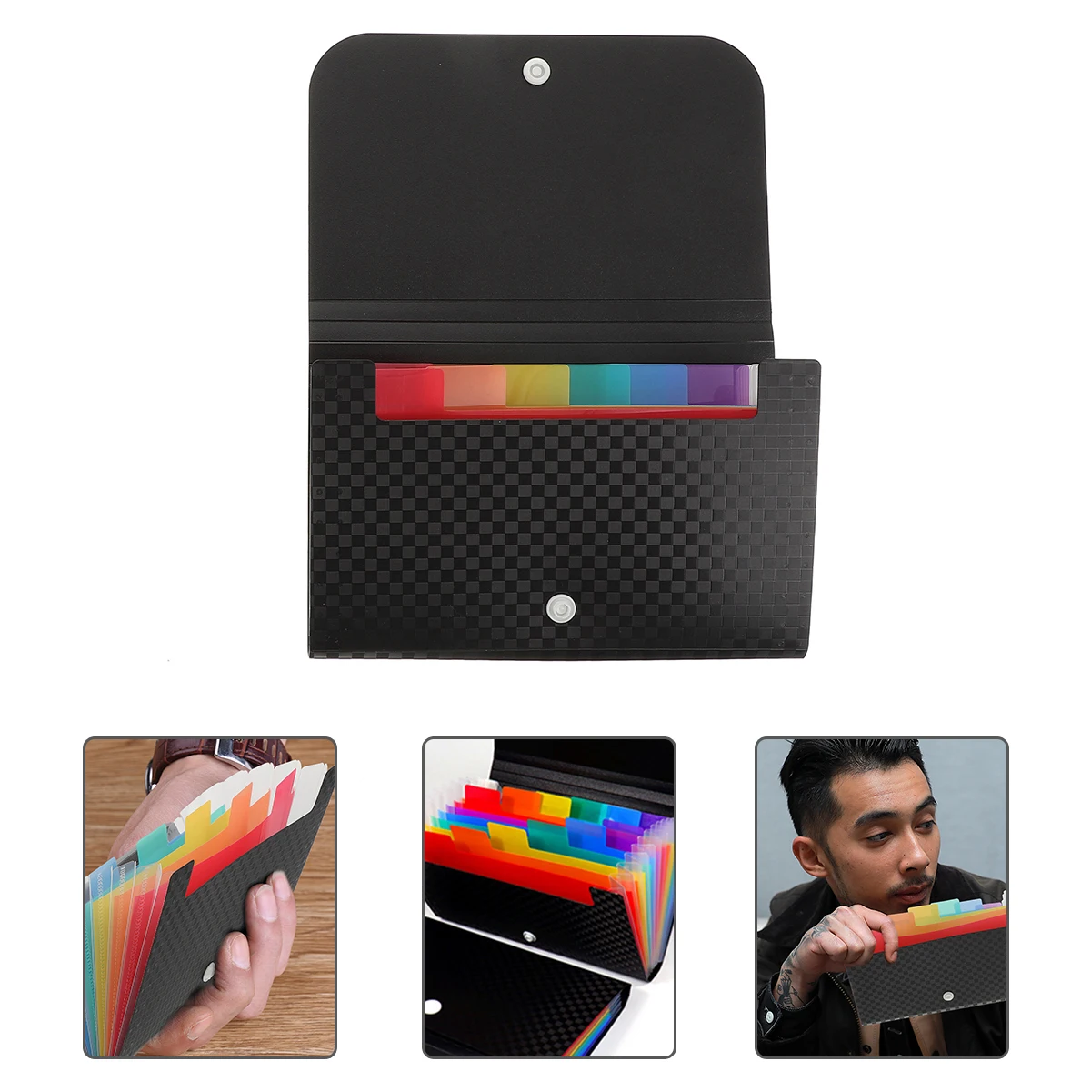 

Mini File Bag Portable Expanding Folder for Documents Bills Change Organizer Small Lightweight Storage Folder Holder