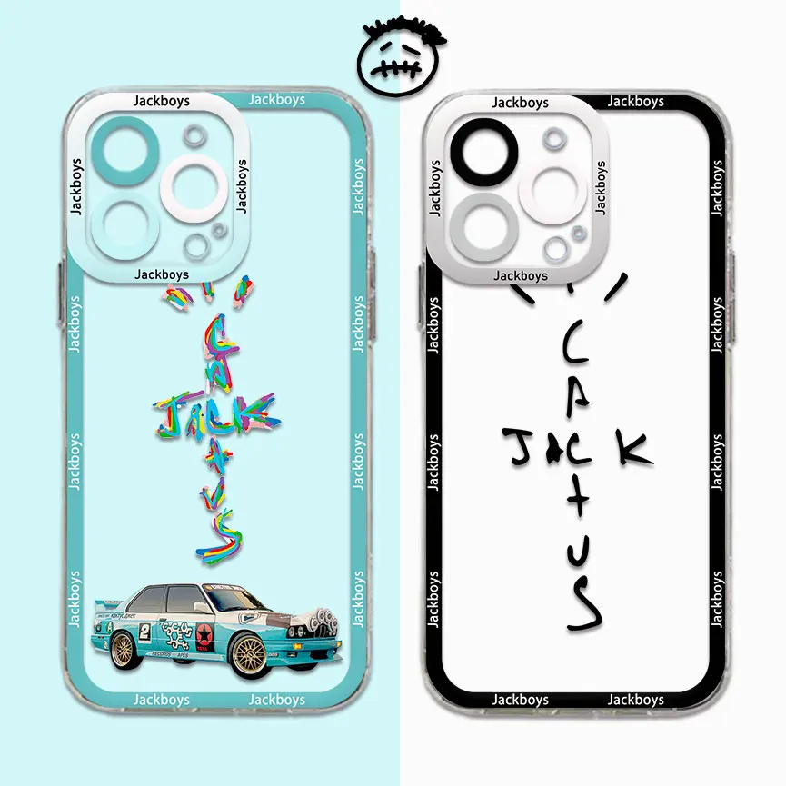 Jackboys Travis Scott Clear Case For Samsung A73 A72 A71 A53 A52 A51 A50 A42 A32 A30 A23 A22 A13 A12 A11 A35 A55 5G