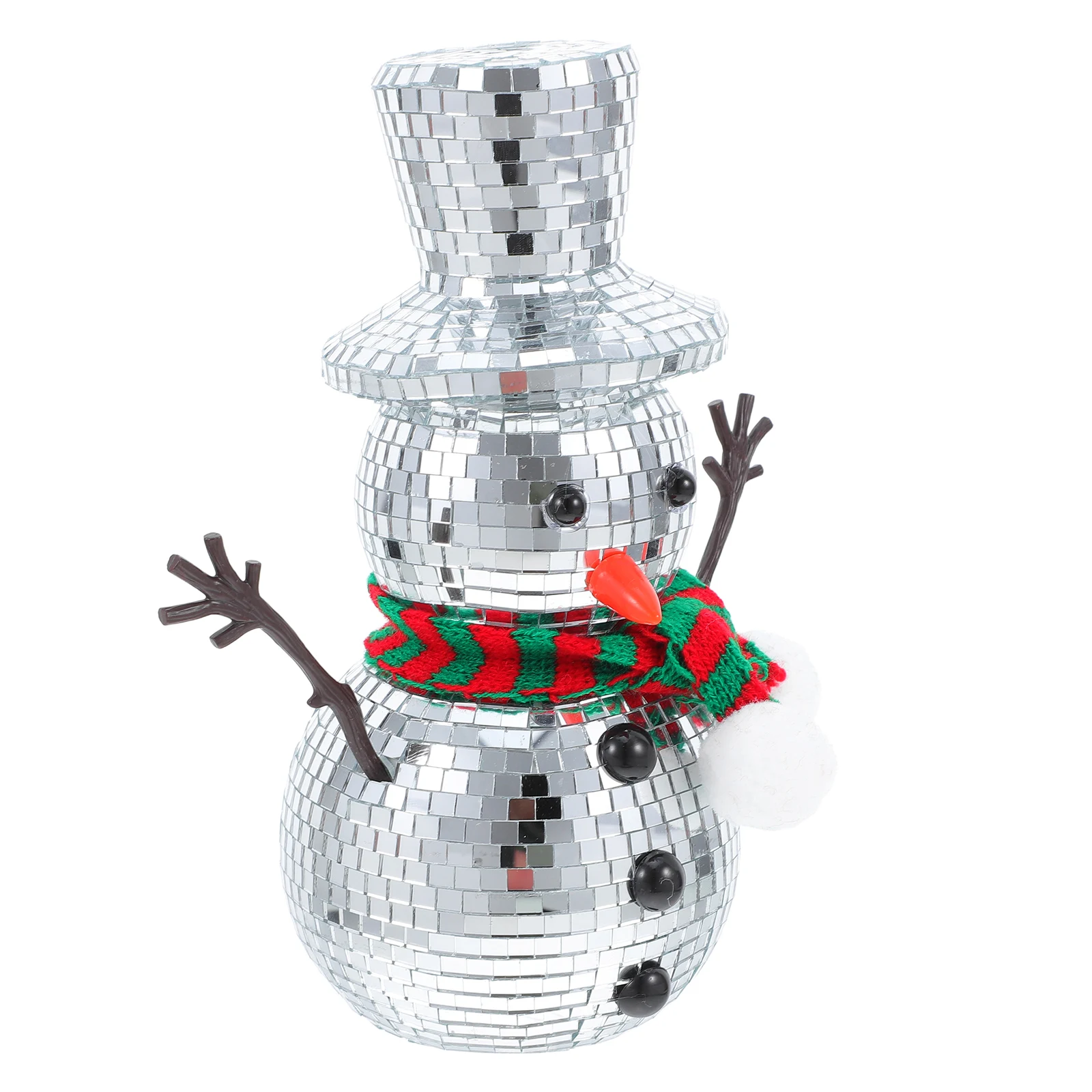 

Christmas Snowman Ball Indoor Holiday Disco Ornament Snowman Christmas Table Decor Home Table Mantel Fireplace Party Xmas