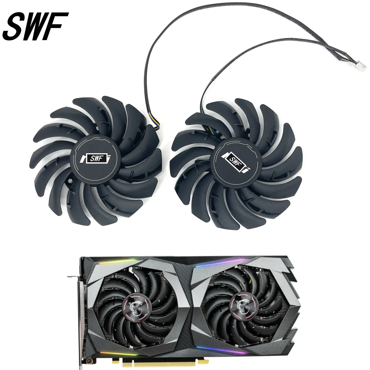 

2Pcs/Lot PLD09210S12HH GPU Card Cooler Fan For MSI GeForce GTX 1650 Super 1660 1660Ti GAMING X Graphics Card Fan