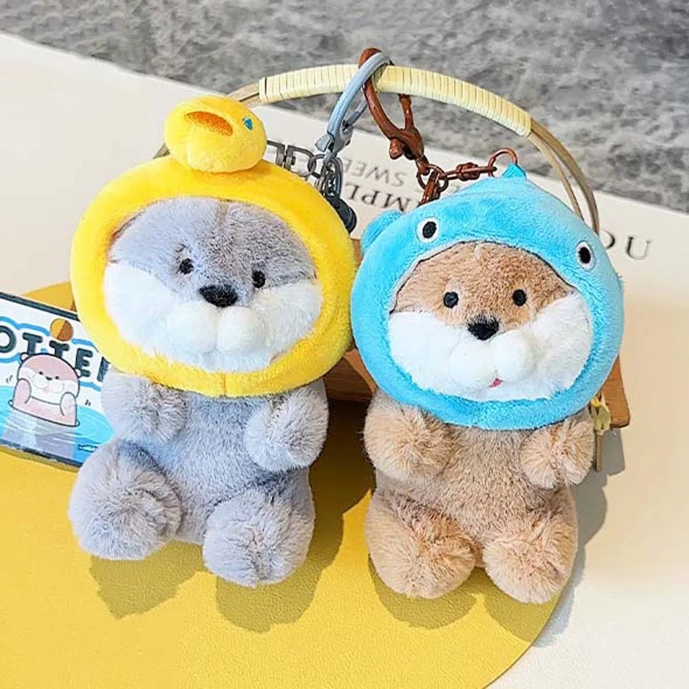 Animals Doll Cartoon Otter Keychain Decorations Keys Accessories Plush Otter Bag Pendant Soft Stuffed Duck Fish Shape