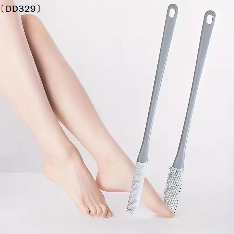 Ergonomic Long Handle Foot Scrub Brush, Soft Silicone Toe Cleaner, Exfoliating Foot Massage Bath BrushDD329