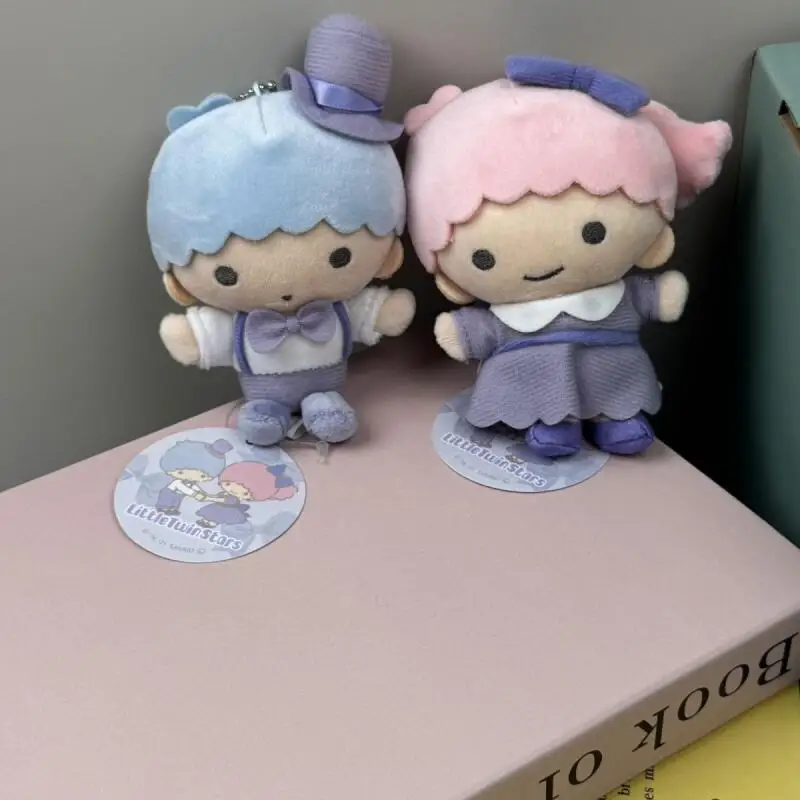 Japanese Style Sanrio Little Twin Stars Cute Plush Toy Couple Keychain Ornament Bag Pendant Cartoon Decoration Gift for Friends