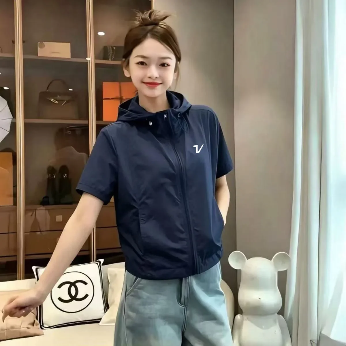 Golf with many Korean revie Golf clothing women hooded loose fitting short 2026 summer cardigan multifunctional sports short top