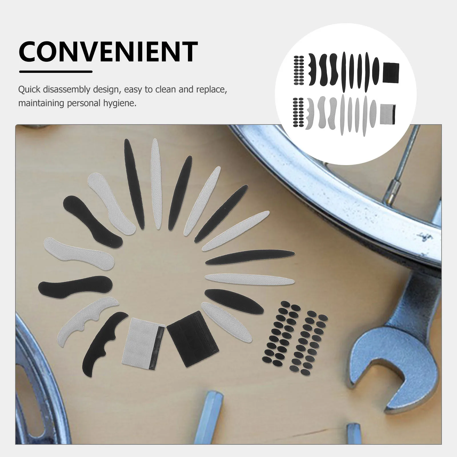 مجموعتان من بطانة الدراجة، وسادة بديلة من الإسفنج قابلة للتنفس لركوب الدراجات النارية، تأثير ممتص للعرق