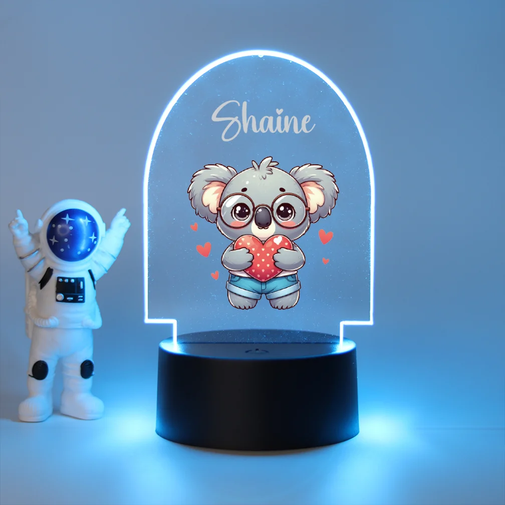 1pc Personalize Custom Koala Funny 3D Led Night Light For Bedroom Decor Light Acrylic Night Lights Acrylic 3d Lamp