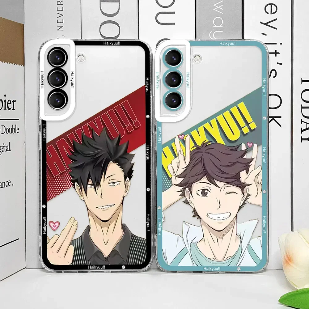 Cute Anime Volleyball Boy Haikyuu Phone Case for Samsung A55 A54 A53 A52 A51 A70 A32 A 31 A13 5G Transparent Soft Covers Fundas