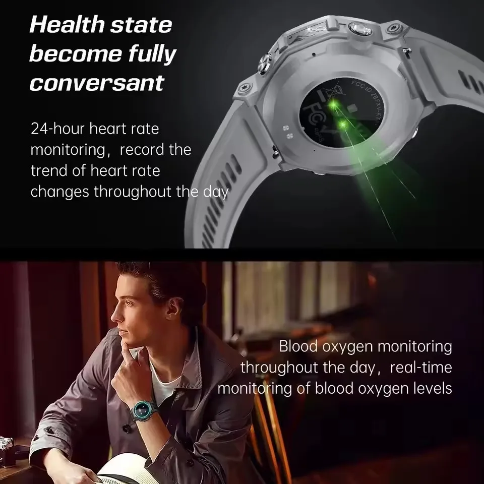 Nuevo reloj inteligente t-rex 3 Ultra GPS linterna 5ATM brújula impermeable reloj inteligente deportivo militar hombres NFC mujeres BT llamadas