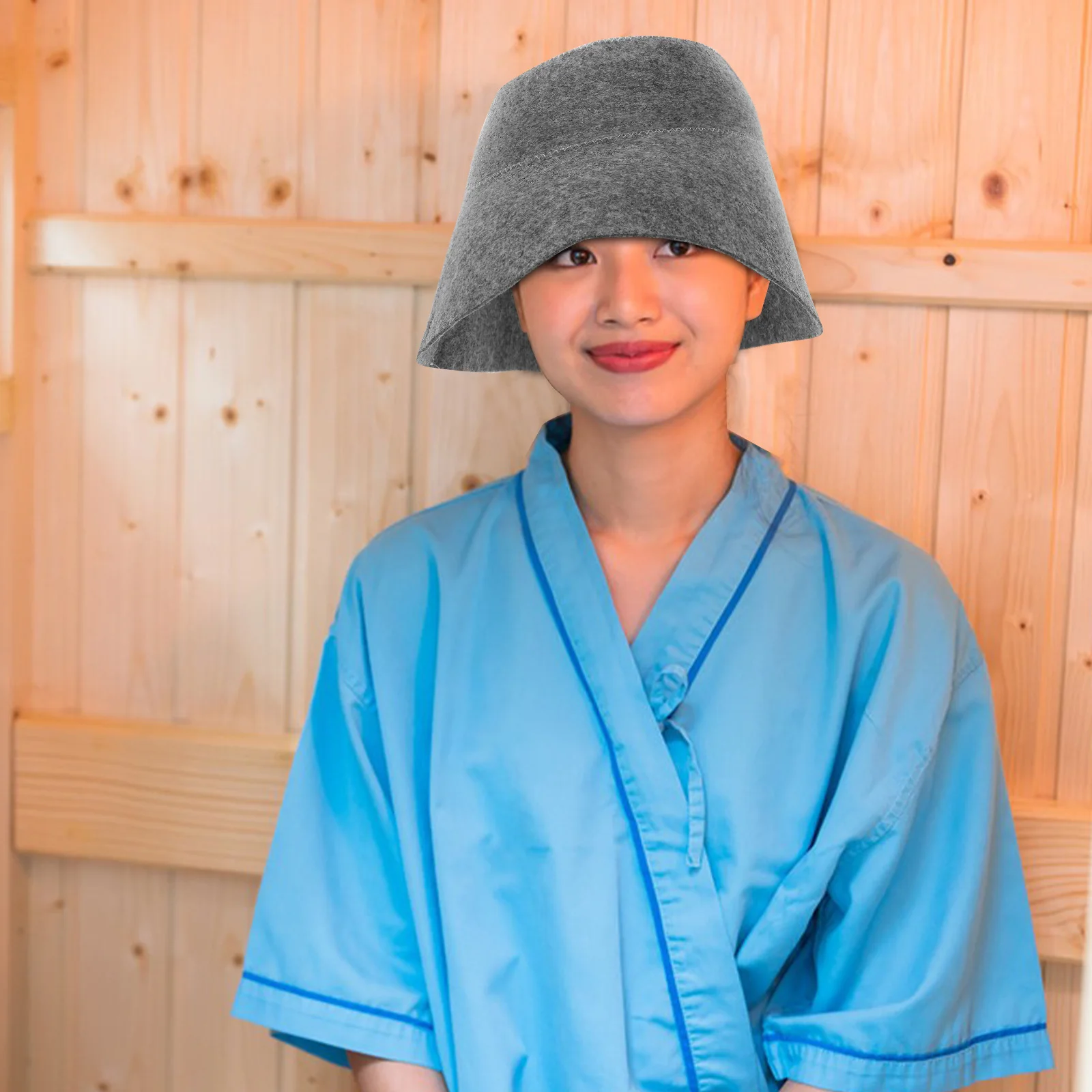 

2Pcs Sauna Cap Felt Heat Resistant Water Absorbent Sauna Hats for Bath Shower Hair Care Shower Cap Bathroom Head Cover