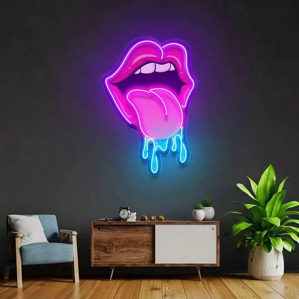 Tongue Neon Sign LED Neon Light For Wall Decor USB Powered For Bedroom Living Room Birthday Holiday Decor Gift