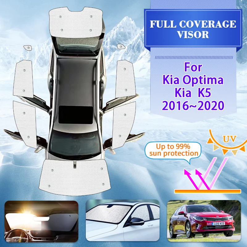 

Car Full Covers Sun Visors For Kia Optima K5 Accessories JF 2016~2020 2018 Car Window Shading Window Visor Sunshade Accessories