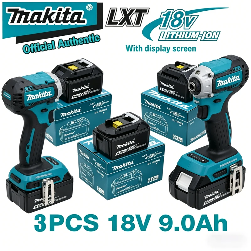 

Универсальная литиевая аккумуляторная батарея Makita 18В 9Ач, совместимая со всеми инструментами серии Makita 18В