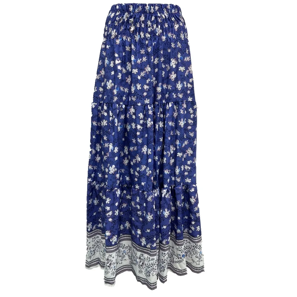 Gonna lunga casual a vita alta Longteng da donna taglie forti 1XL-5XL