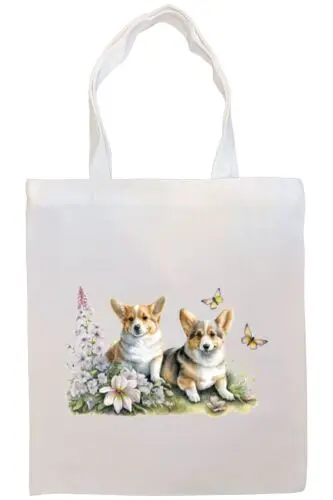 Sindax Corgi Canvas Tote Bag Style3