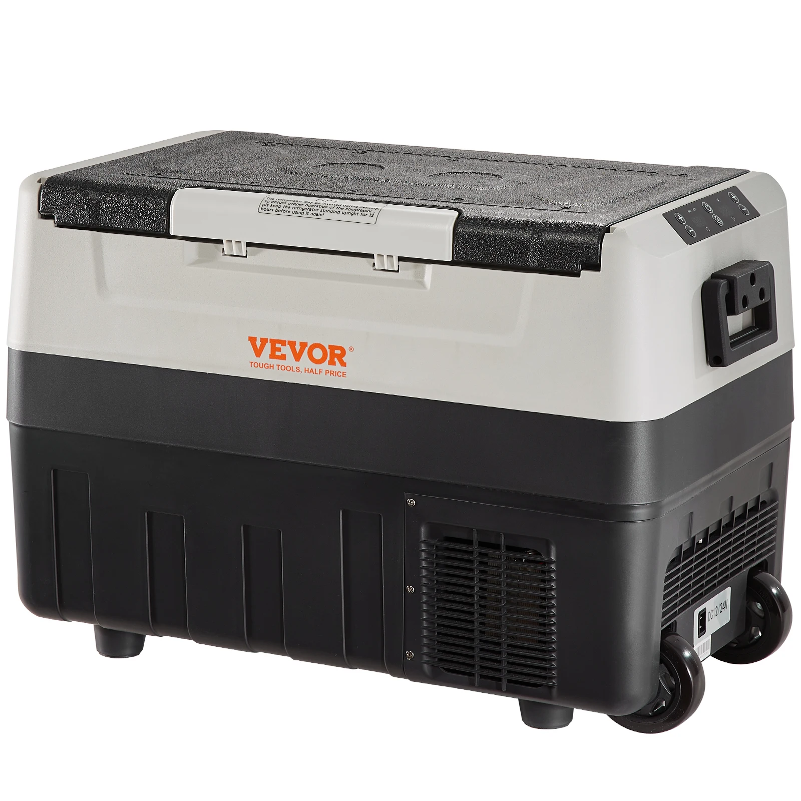 VEVOR 45L Car Refrigerator, 12V Car Fridge, Dual Zone Portable Freezer,-4℉-50℉ Range,12/24V DC and 100-240V AC Compressor Cooler