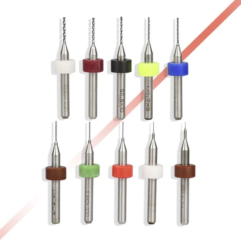 10pcs 0.1-5.0mm PCB Drill Bit For Drilling Printed Circuit Board  Gun Drill Bit Micro Carbide Mini Drill Bit Hole DrillingCutter