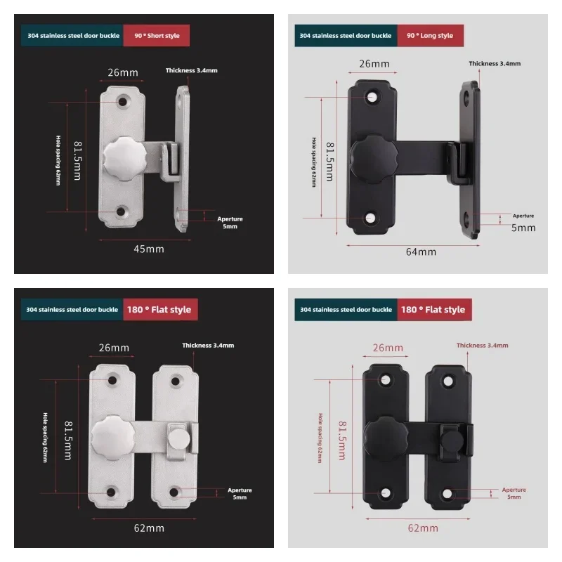 Stainless steel Universal Door Lever Lock Child Baby Safety Lock Rotation Proof Professional Door Latch Multi-functional