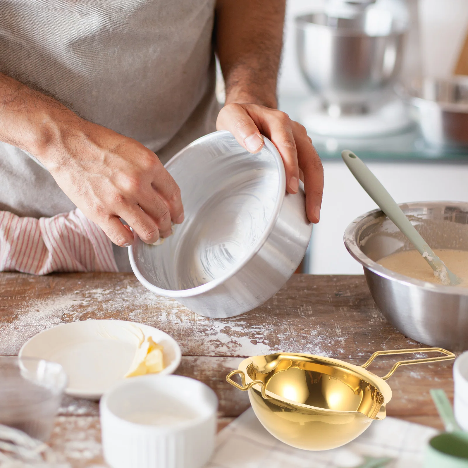 

Chocolate Melting Pot Butter Cheese Wax Heating Bowl Cooking Dairy Pots Warming Pan Melt Holder Candy Caramel Fondue Wax