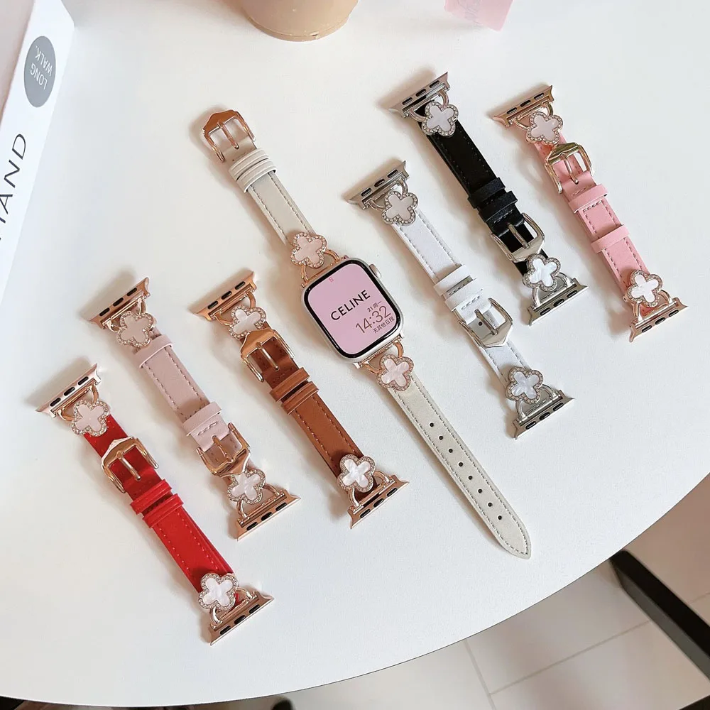 Metal Leather crocodile pattern Strap for Apple Watch Band 40mm 41mm 42mm 44mm 45mm 38 49mm Women Wristband for Apple 8 7 6 5 4