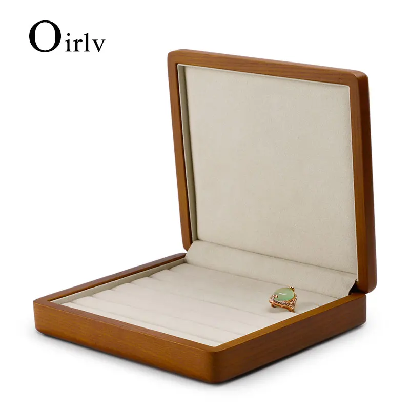 Oirlv-organizador de joyas de madera, organizador de anillos, joyero de madera maciza, 7x6,3x1,5 pulgadas (18x16x4cm), cajas de almacenamiento de
