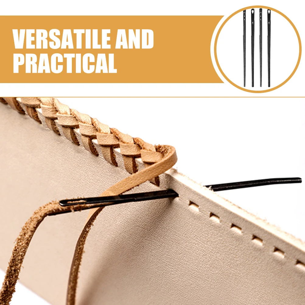 

4Pcs Needles Hand Stitching Strong Reliable Needle Weaving Design Lacing and Sewing Tools Needles for Stitching