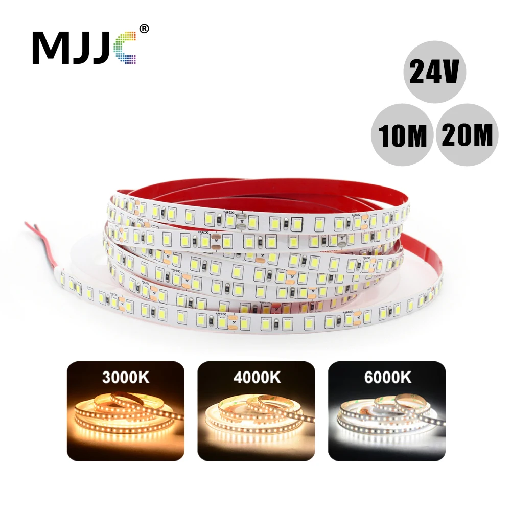 

LED Strip 10m 20m 24V DC 120LEDs 2835 SMD IP20 8mm Ledstrip Tape Warm White Room Decoration Flexible LED Light Lamp Home Decor