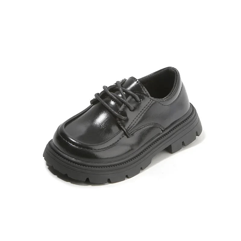 

Mumoresip Boys Casual Shoes for Wedding Party Leather Shoes Fashion Classic Laces Thick Bottom Girls Loafers Kids School Shoes