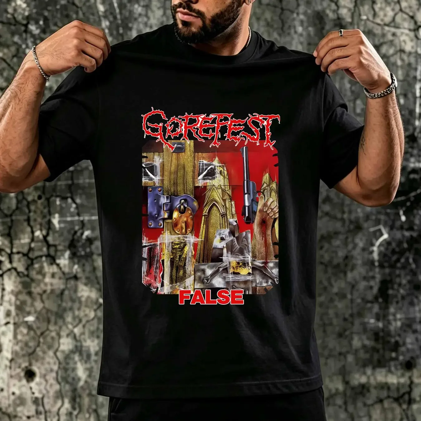 washed T Shirt New GOREFEST False Classic Popular Premium MAN WOMAN SIze S 5XL long or short sleeves vintage Washed Casual