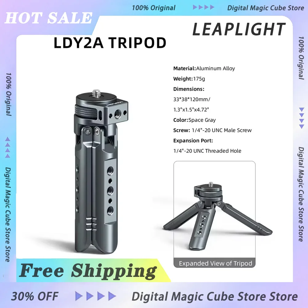LEAPLIGHT Aluminum Mini Tripod Camera Tripod for DJI Osmo Pocket 3/4/4P/360LunaUltra Handheld Grip w 360° BallHead+Phone Stand