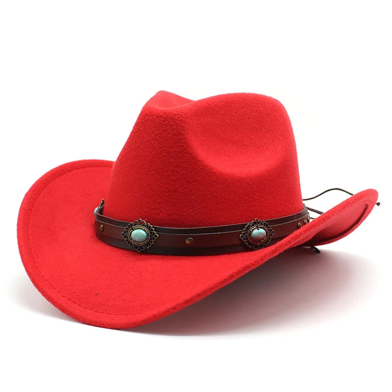 أزياء بسيطة الصوفية الغربية الدنيم أعلى قبعة الأوروبية والأمريكية الاتجاه الأسود كل مباراة حزام الرجال قبعة فيدورا