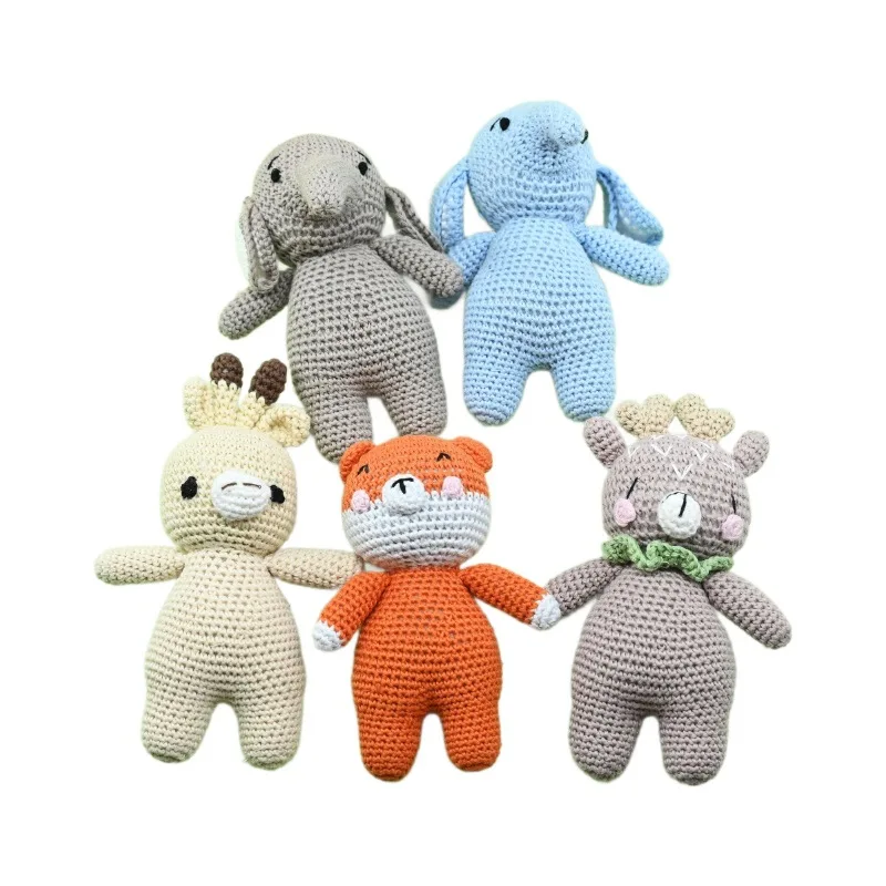 Creative Handmade Crochet Rattle Plush Toy for Babies Adorable Animal Knitted Toy Newborn Grip Development Toy Children's Gift