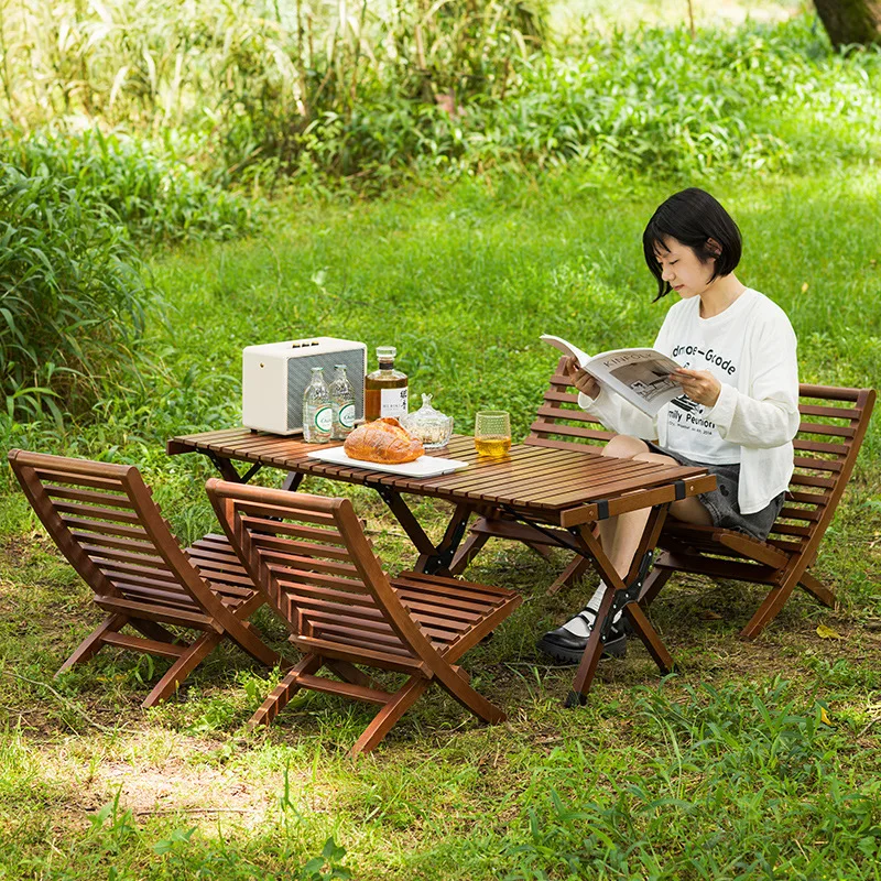 

Стол и стулья для кемпинга на открытом воздухе во дворе, магазин чая с молоком, кафе, складной стол, портативный яичный рулет для пикника