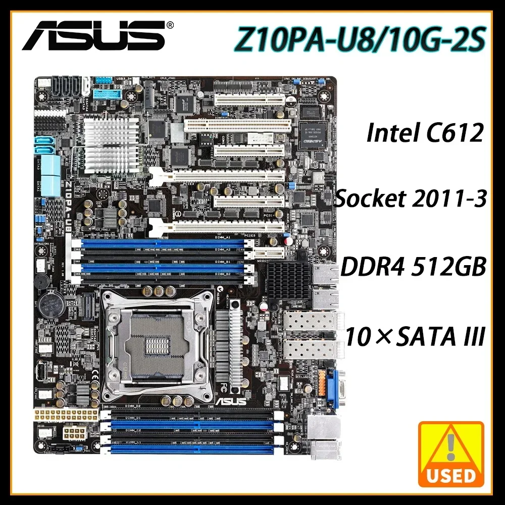 

Серверная материнская плата ASUS Z10PA-U8/10G-2S использует чипсет Intel C612 Xeon E5-2600 V3, разъем процессора 2011-3 DDR4 512 ГБ 10 × SATA III 1xM.2